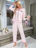 Женская домашняя одежда в европейском и американском стиле на весну и осень, комплект из 2 предметов с длинными рукавами и длинными брюками, модная повседневная домашняя одежда из сатина