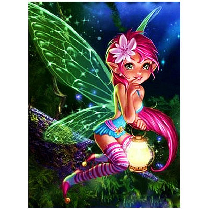5D Diy Diamond Painting Cartoon Butterfly Fairy Embroidery Cross Stitch Home Decor Handmade Gift