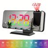 Dynamic RGB Projection Alarm Clock Digital Auto-dimming 180° Rotation Projector Table Clock 12H/24H Bedroom Electronic LED Clock