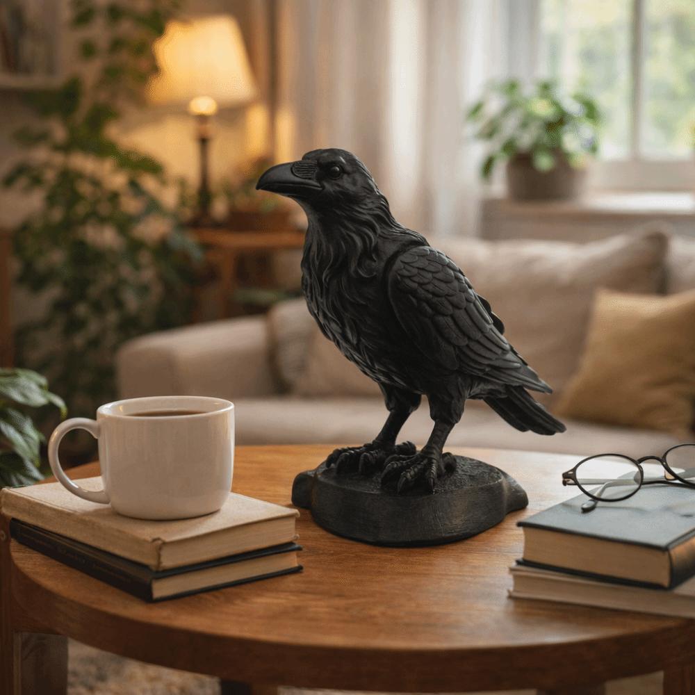 3D Printed Simulation Crow Model Raven Prop Bird Ornaments Craft Crow Statue Crafts Farm