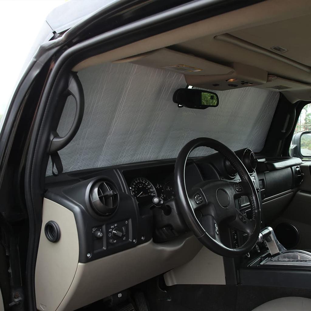 METYOUCAR Солнцезащитный козырек на лобовое стекло для Hummer H2 Складной автомобильный солнцезащитный козырек с УФ-защитой Идеально подходит для автомобиля и тюнинга 2003-2007, Защита, Кемпинг, (Лобовое стекло)