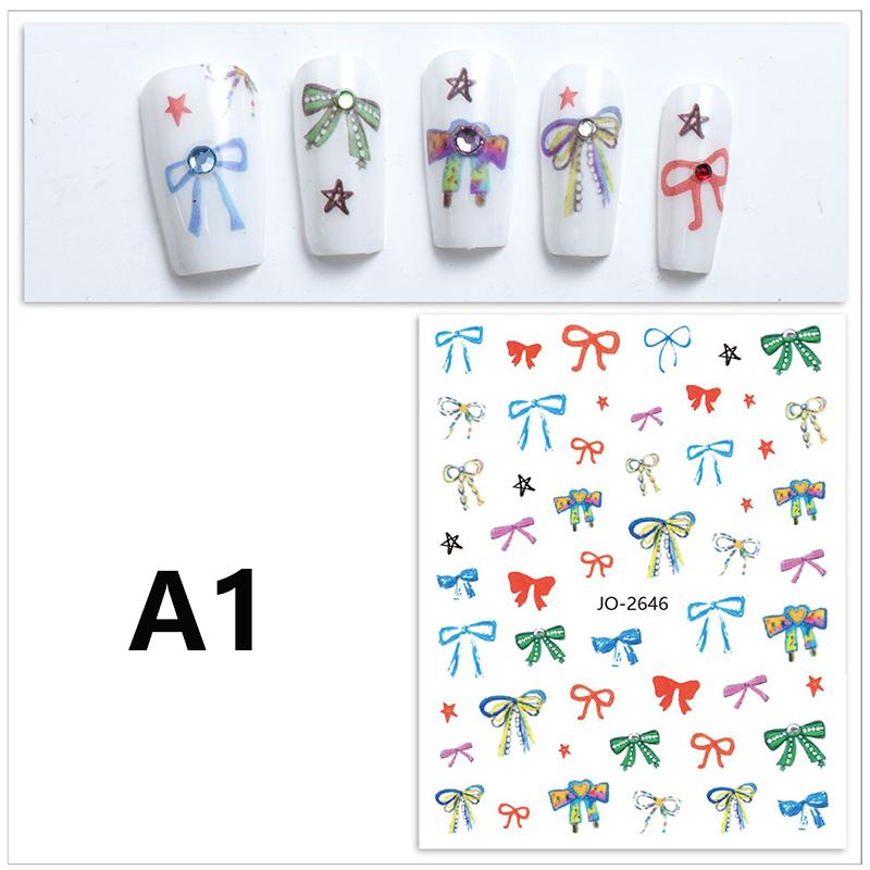 Наклейка для ногтей в виде банта Kawaii, длинная лента, бант, самоклеящиеся наклейки для дизайна ногтей своими руками, декоративные наклейки