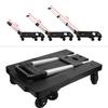 Portable Foldable Silent 7Wheel Platform Trolley Luggage Cart Hand Truck Adjustable Pulling Rod