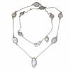 Ожерелье Лунный камень Feceted Gemstone Handmade Antique Silver Jewelry 35''
