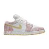 Детские кроссовки Jordan 1 Low Paint Drip (GS) Арктический Пунш/Бледно-Ванильно-Белый