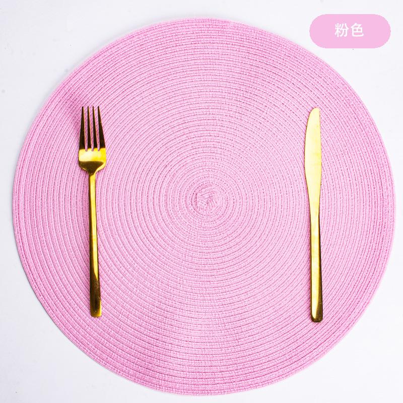 Cotton yarn thermal insulation mat, coaster, western food mat, dining table mat, anti-scalding Japanese-style woven round Nordic bowl