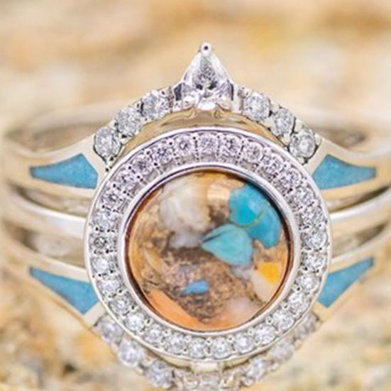 3шт женские кольца геометрические стразы ювелирные изделия богемные штабелируемые кольца на палец