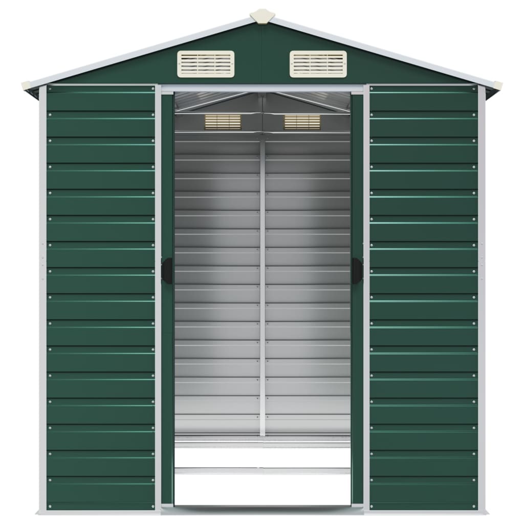 Garden Shed Green 191 x 215 x 198 cm Galvanized Steel