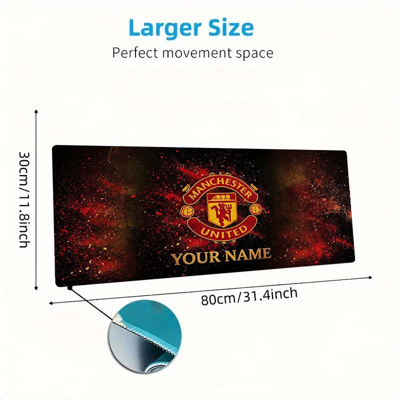 Manchester United F Custom Name Large Size Mouse Pad Large Gaming Table Cushion Non-slip Laptop Tablet Big Mousepad XXL Mat Mini PC Playmat With Lock