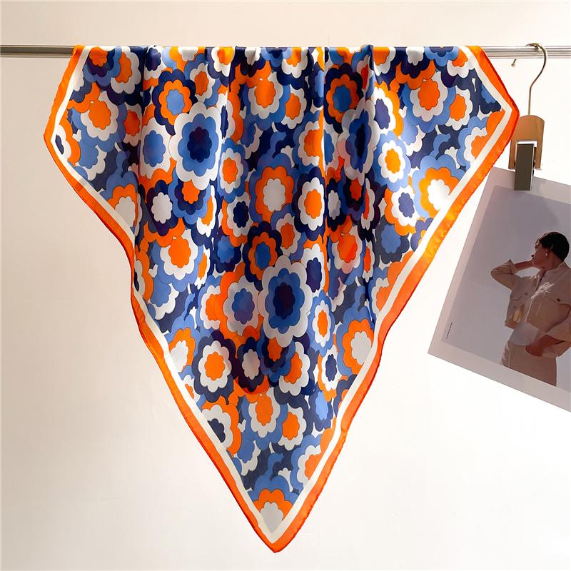 Silk Scarf For Women Luxury Hijab Hair Bands Square Neckerchief Female Satin Shawl Ribbon Headband Fashion Wraps Bandana