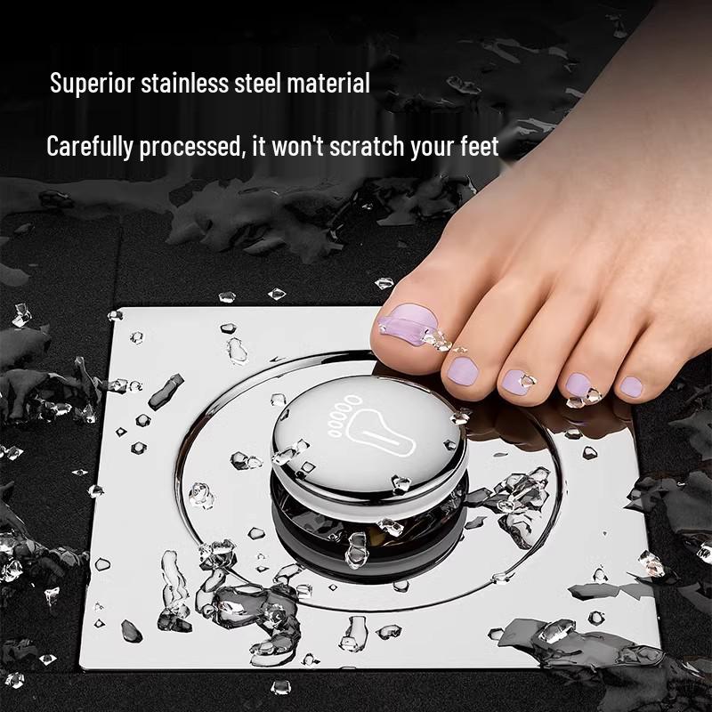 Durable Magnetic Floor Drain with Insect and Odor-Proof Core, Anti-Backflow Sewer Protection for Bathrooms