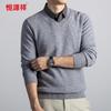 Men's 100% Wool V-neck Pullover Sweater