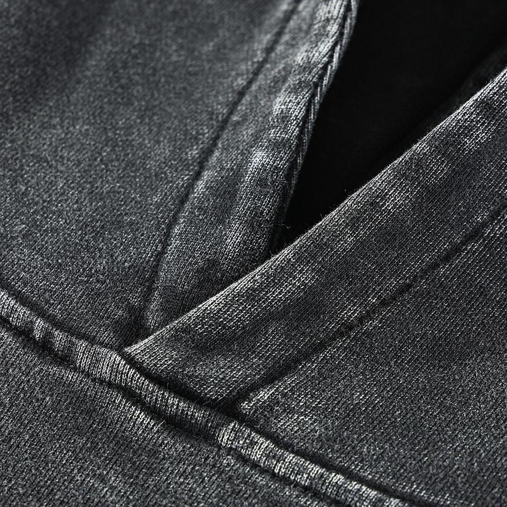 Streetwear Washed Black Oversized Unisex Y2K Hoodie