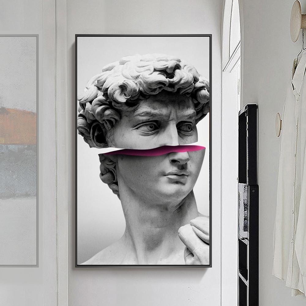 Забавное искусство Дэвида Vaporwave, скульптура, холст, художественные постеры и принты, абстрактные картины Дэвида на холсте, настенные художественные фотографии