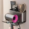 Wall-Mounted Hair Dryer Holder with Storage Shelf