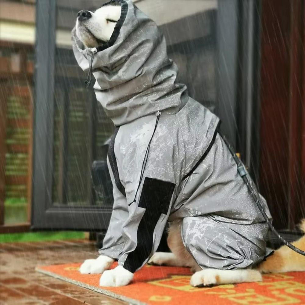 Reflective Pet Jacket Waterproof Dog Jumpsuit Dog Clothes Large Dog Raincoat Medium Large Dog