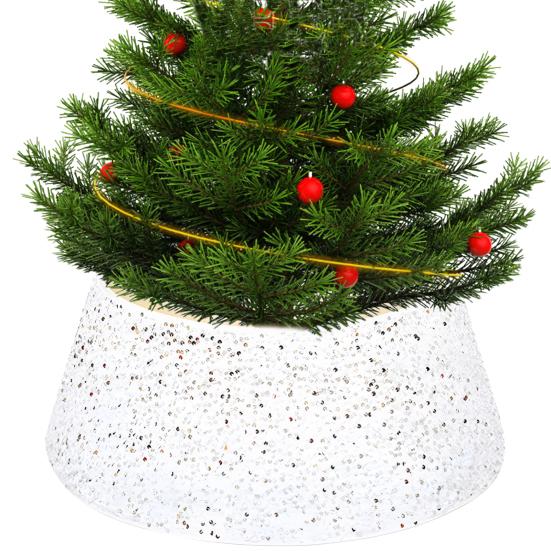 Юбка для рождественской елки Yousheng, круглая, с пайетками, многоразовое кольцо для рождественской елки, подставка для искусственной рождественской елки, чехол для праздничного декора