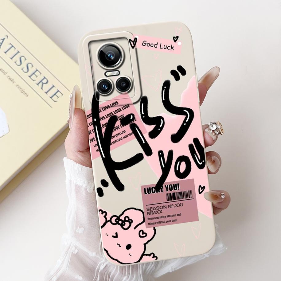 For Realme GT Neo 3 Case Lovely Panda Rabbit Dog Duck Soft Liquid Silicone Shockproof Bumper For Realme GT Neo3 150W Phone Cases