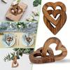 Wooden Heart Ornament Intertwined Hearts Love Memorial Gift Interlinked Heart Couples Keepsake for Anniversary Valentine's Day Gift