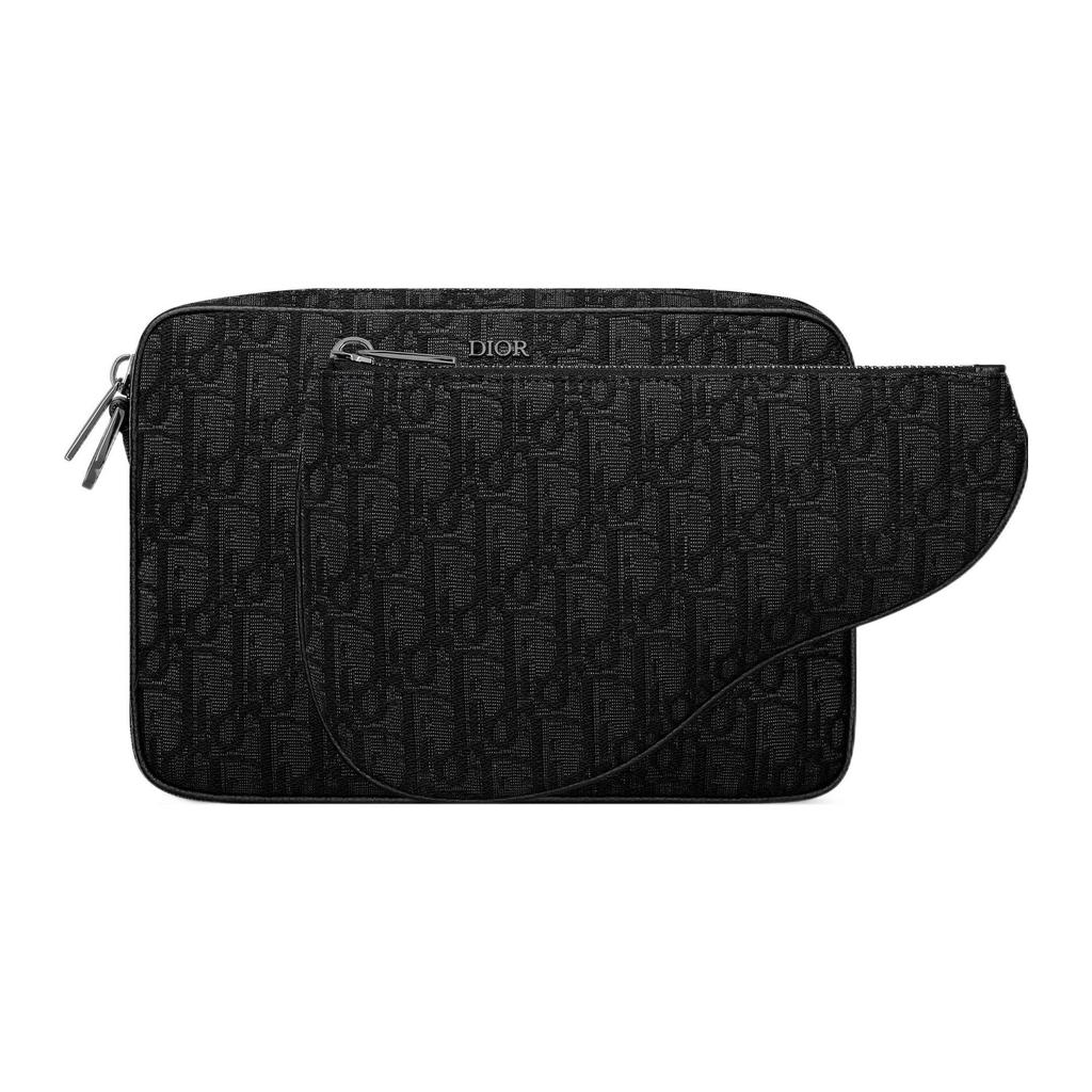 DIOR Oblique Jacquard Fabric Crossbody Bag, Shoulder Bag Men's Black 1ADPO276YKY-H03E