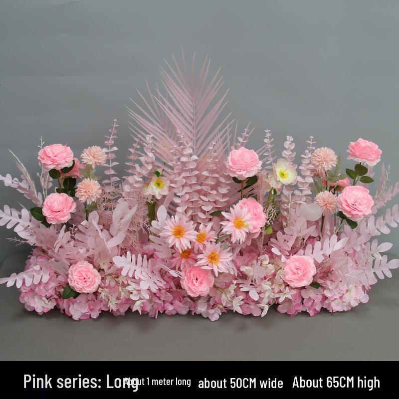 Wedding Aisle Floral Arrangement: Artificial Flower Basket & Row Decoration
