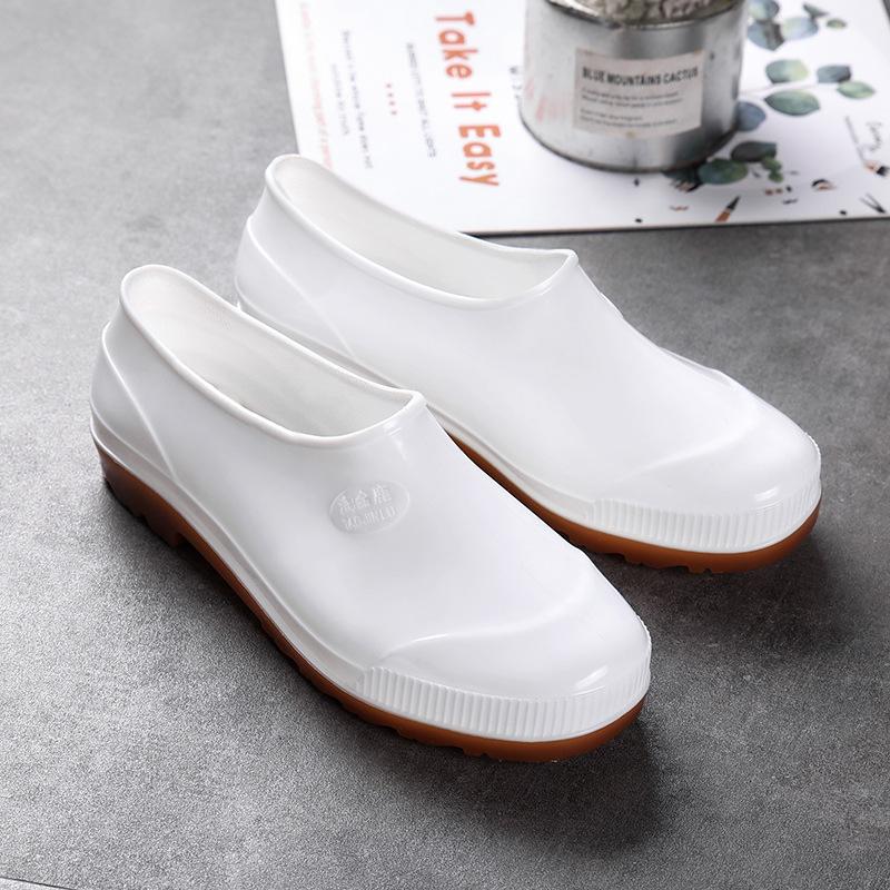 2025 новые гигиенические рабочие пищевые сапоги дождевые ботинки низкие быстросохнущие однотонные нескользящие белые резиновые туфли легкие и высококачественные