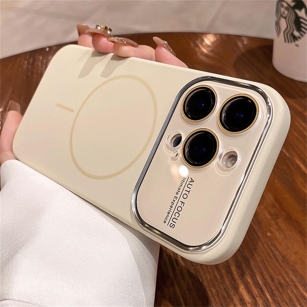 Продвинутый Жидкий Силикон Для Чехла Телефона Magsafe Для iPhone 17 Pro Max 16 14 15 13 Магнитная Зарядка Защитная Крышка Стеклянного Объектива