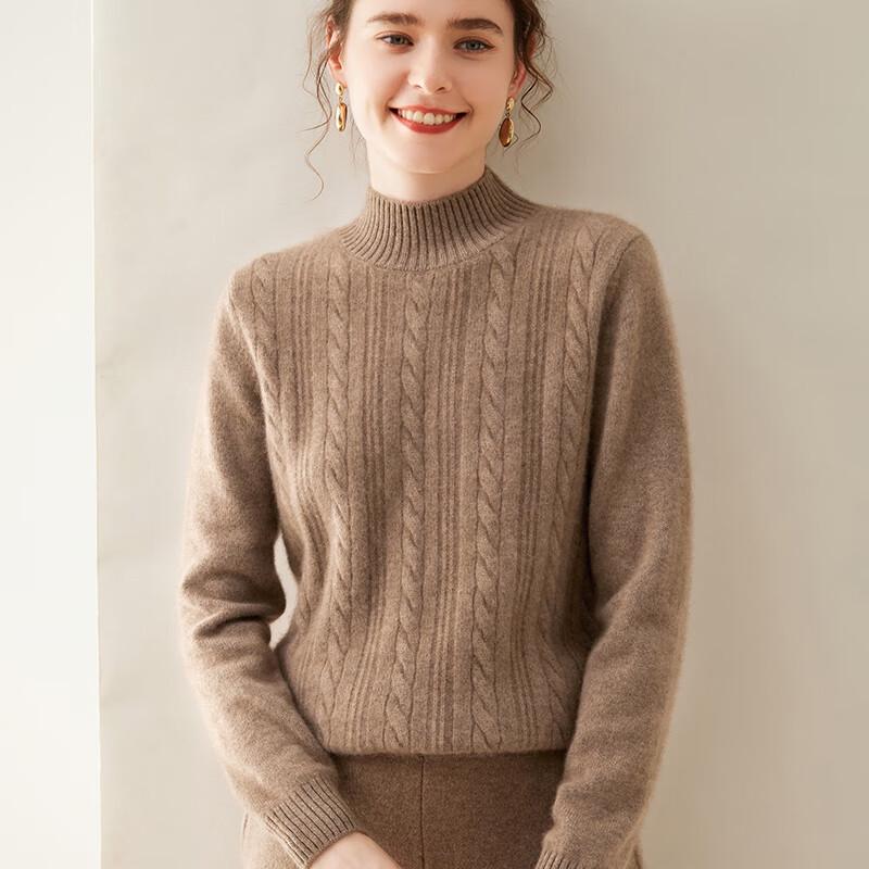 Fanzhen Women's Thickened Cashmere Blend Knit Sweater