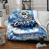 Coventry City FC Splash Art Club Badge Stadium Print Flannel Blanket Soft Warm Throw Blanket for Sofa Bed Living Room