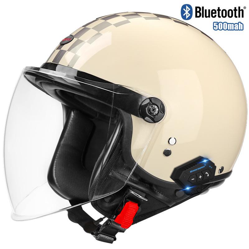 Мотошлем с открытым лицом Bluetooth 3/4 Продвинутая технология для максимального комфорта при длительных поездках для взрослых Всесезонный