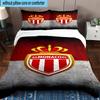 3pcs Monaco Football club Printed Bedding Set Duvet Cover Closure Includes 1 Duvet Cover & 2 Pillowcases Bedding Sets Home Decor Gifts