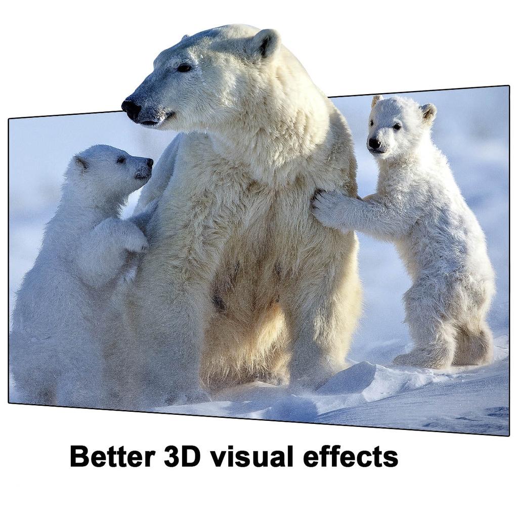 100" Wupro Cinema Gallery Grey Crystal Enhanced 3D Fixed Frame Projector Screen For Long Throw Projector