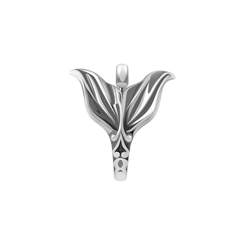 Adjustable Fish Tail Ring Women Men Sterling Vintage Geometric Design Unisex Fashion Jewelry
