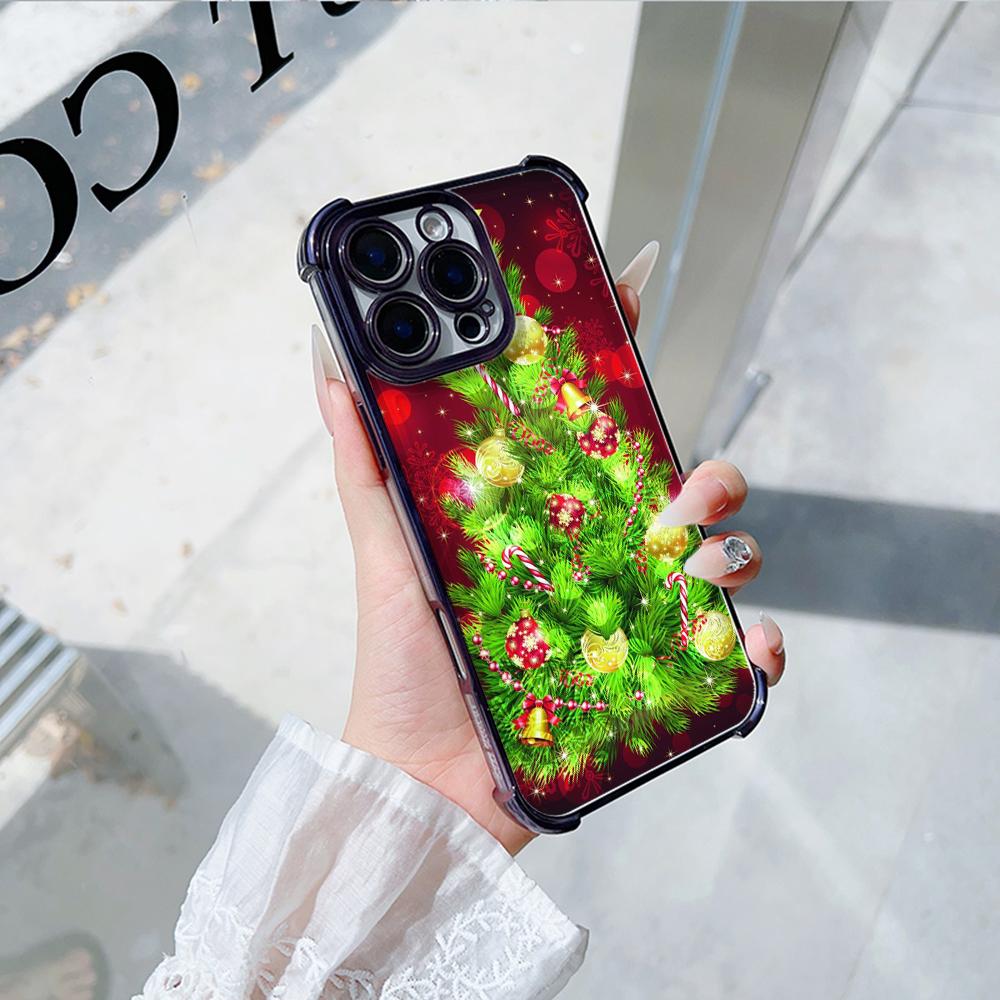 Ae113 Merry Christmas art Santa design art Гальванизированные чехлы для телефонов TPU для Xiaomi 11 Lite Redmi Note 13 Pro 12C Huawei Защитный чехол на четыре угла