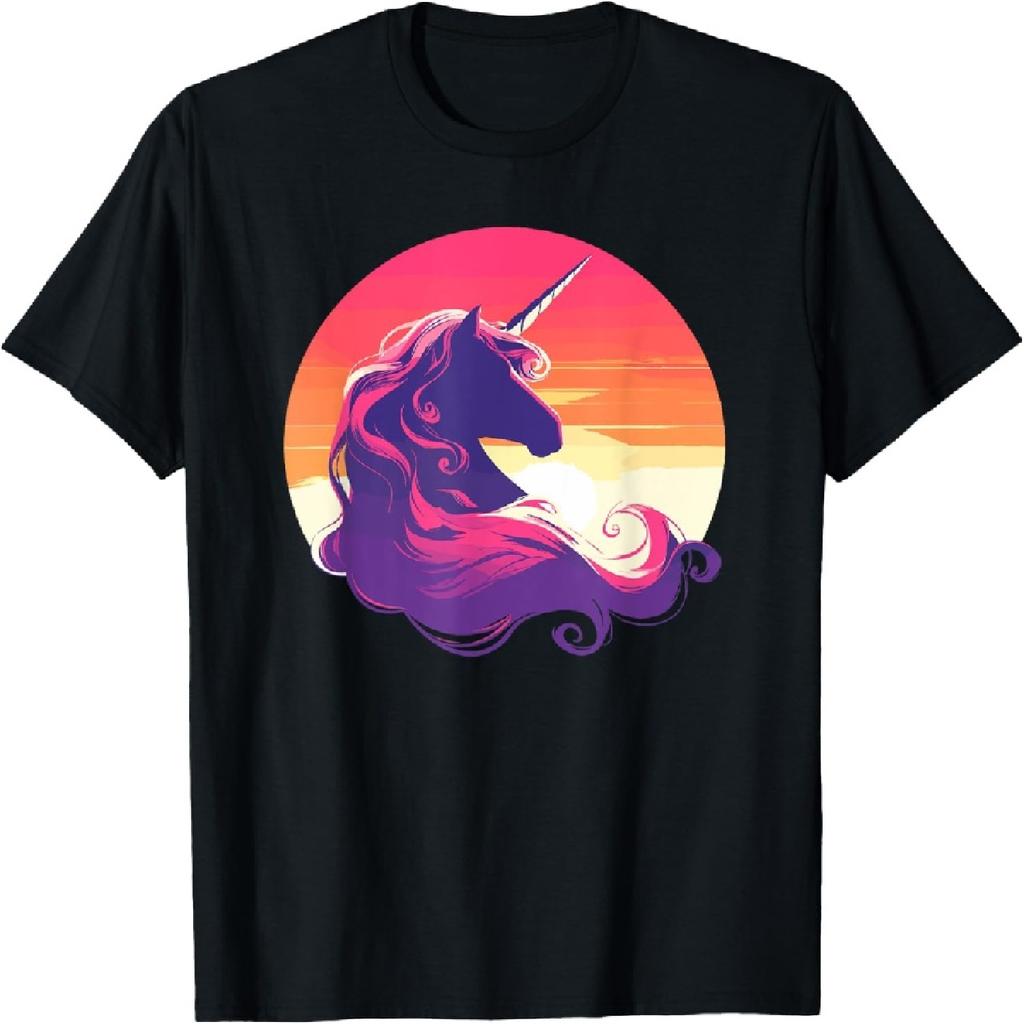 Majestic Sunset Unicorn Art Mystical Creature Fantasy T-Shirt