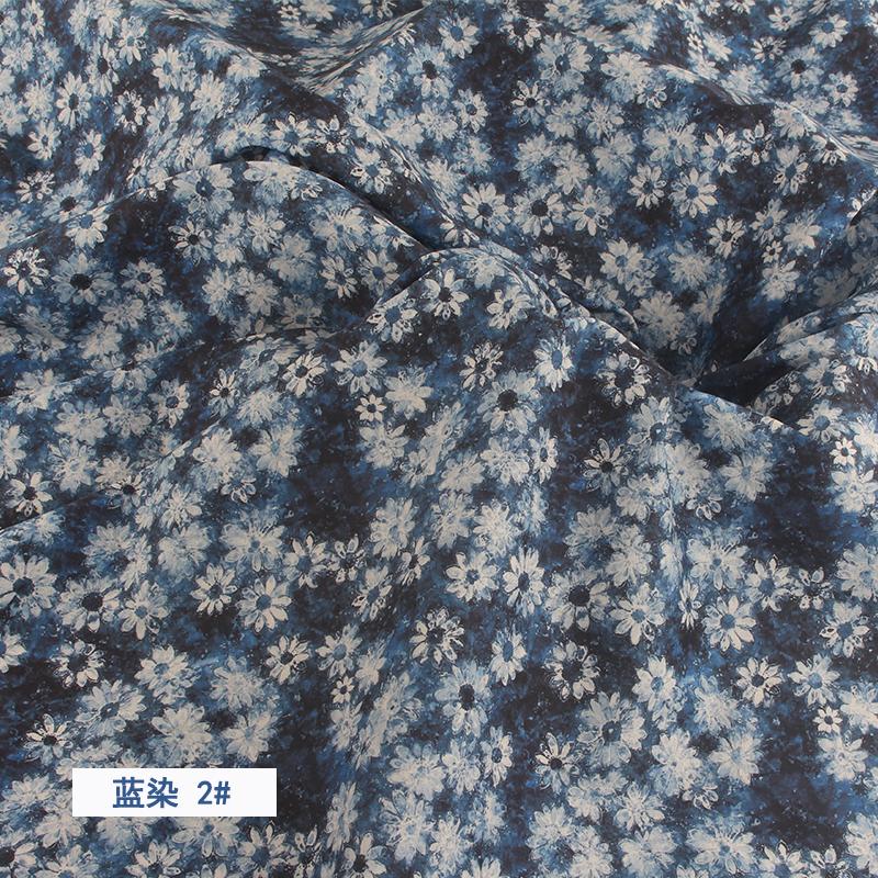 Имитация тай-дай синий краситель Цветочный принт Хлопковый поплин Тонкая ткань для DIY Детская одежда Ручная работа Аксессуары хлопковая ткань