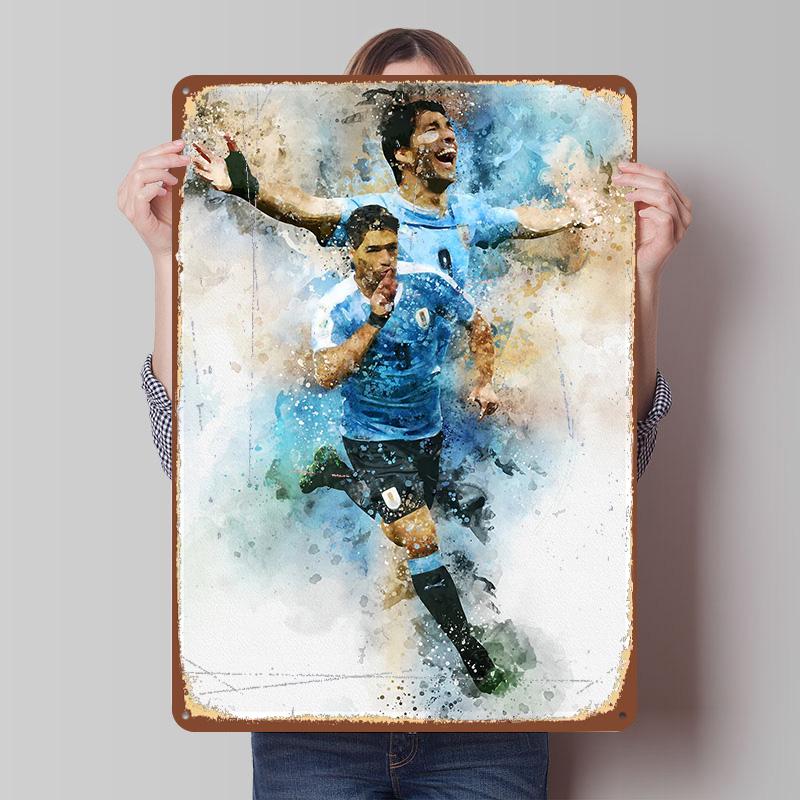 the Legend Luiz Suarez Poster Customized Vintage Metal Signs Wall Art Retro Tin Plaque for Mancave Modern Home Decoration Luxury