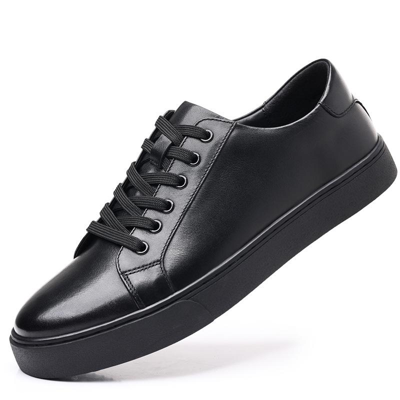 Мужские туфли из натуральной кожи, маленькие белые туфли на платформе, повседневные кеды, первый слой коровьей кожи, модные туфли, ручная работа, корейская версия, спортивная кожаная обувь, Briti