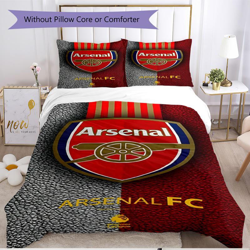 3pcs Duvet Cover Set (1*Duvet Cover + 2*Pillowcase, Without Core), football team.C Print Soft All‑Season Bedding Set, Home Bedroom Decor Gift