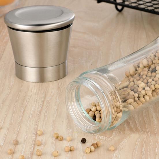 Pepper Mill Labor-saving Cooking Accessories Stainless Steel 2-in-1 Portable Spice Crusher Bottle Pepper Mill Durable Cookware