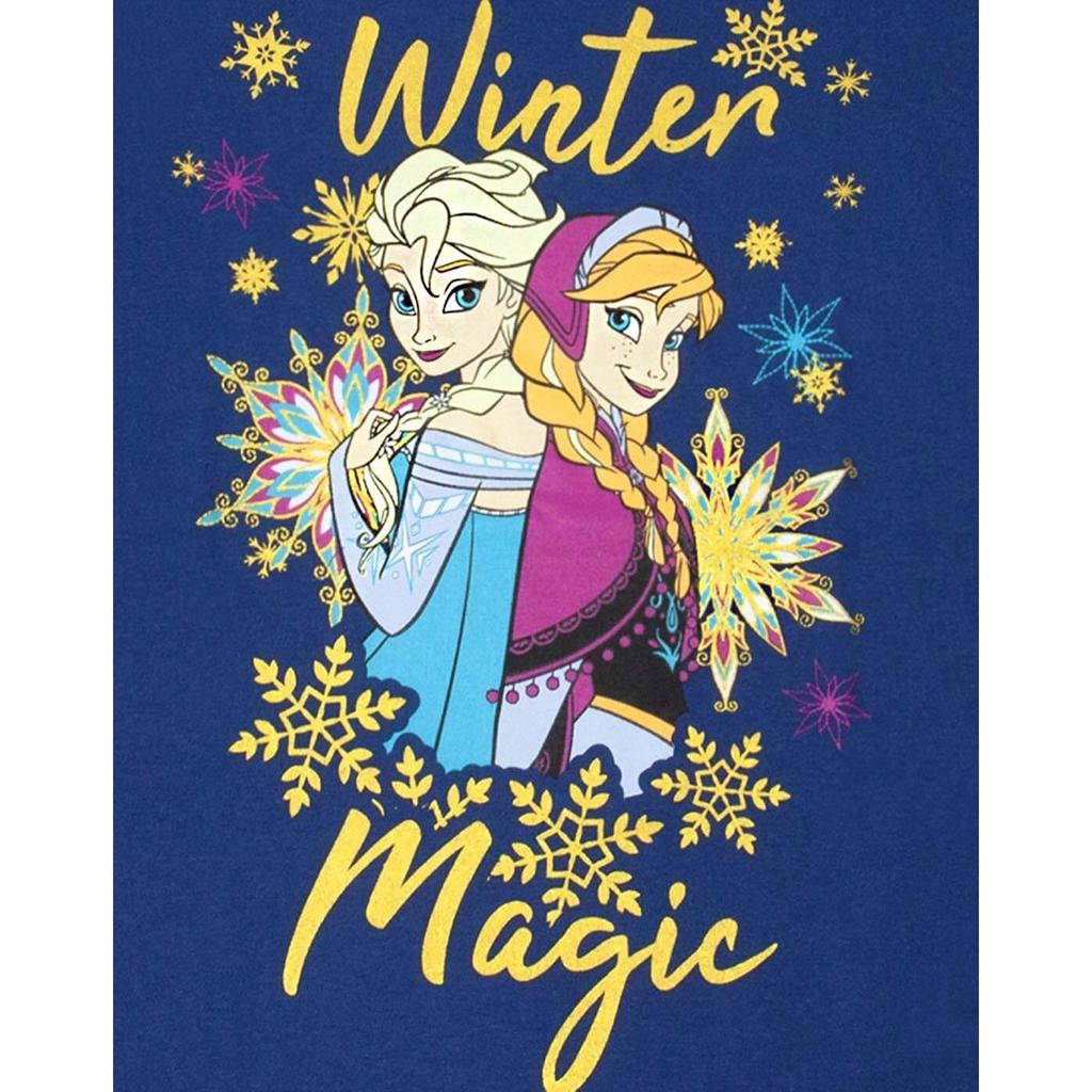 Frozen Girls Winter Magic Anna And Elsa Glitter Long-Sleeved T-Shirt
