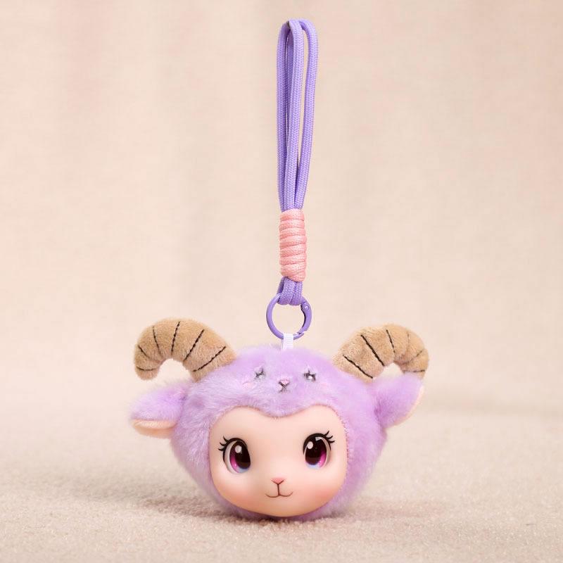 Polyester Sheep Pendant Plush Toy Doll with PP Cotton Filling Unisex 14+ Years Trendy Small Gift Keychain Party
