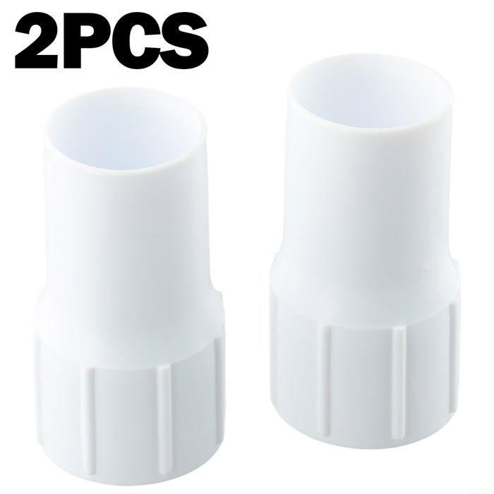 Lot de 2 manchons plastiques 38 mm pour tuyau d'aspiration de piscine – raccords vissés étanches