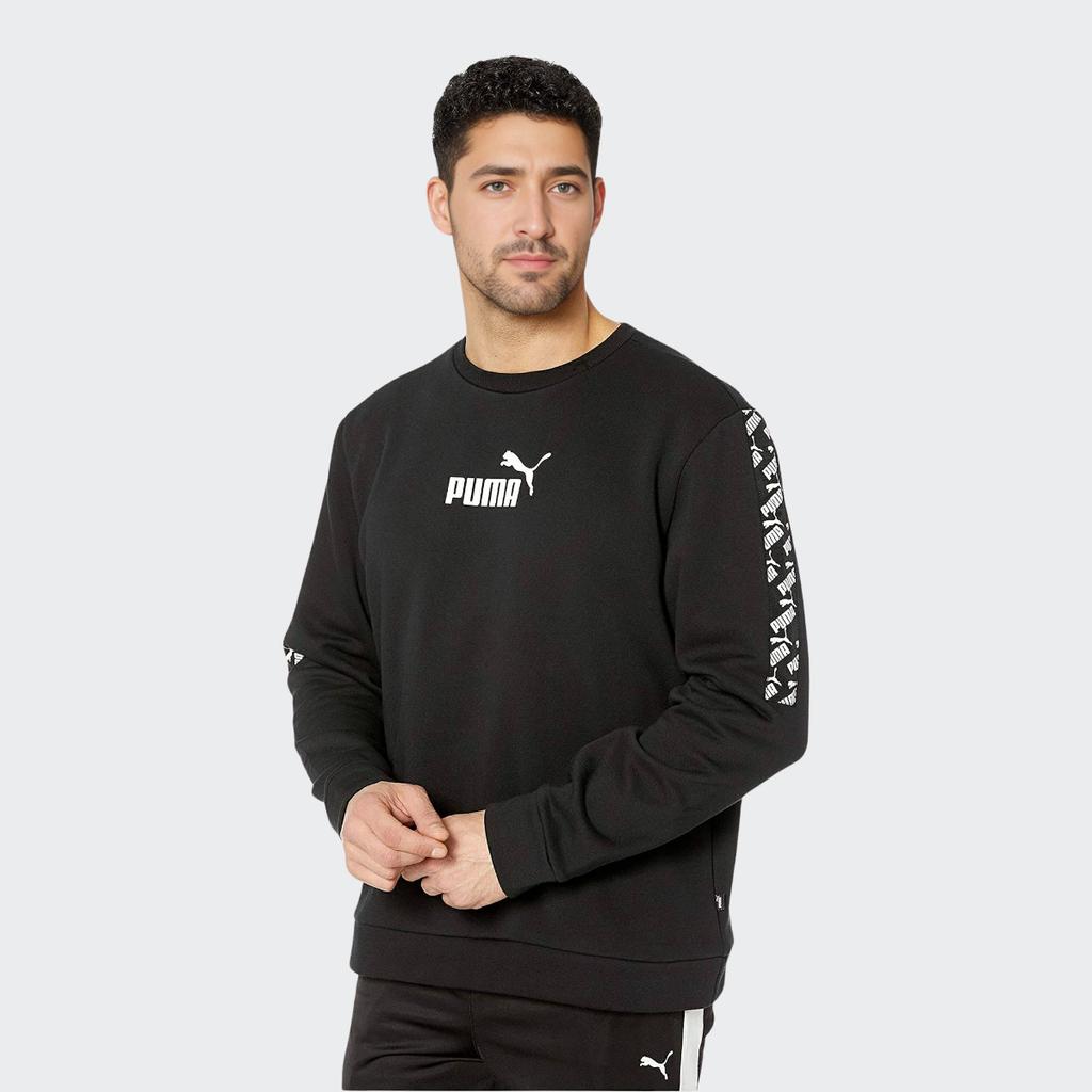 Puma Классический свитшот с круглым вырезом с принтом, мужские топы, черный 584096-01