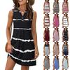 Женское модное полосатое платье с V-образным вырезом, застежкой на пуговицы и карманом, пляжное летнее платье для отдыха