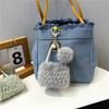 Luxury-inspired mini -shaped with adorable plush pearl charm Car accessory gift Bag Charm