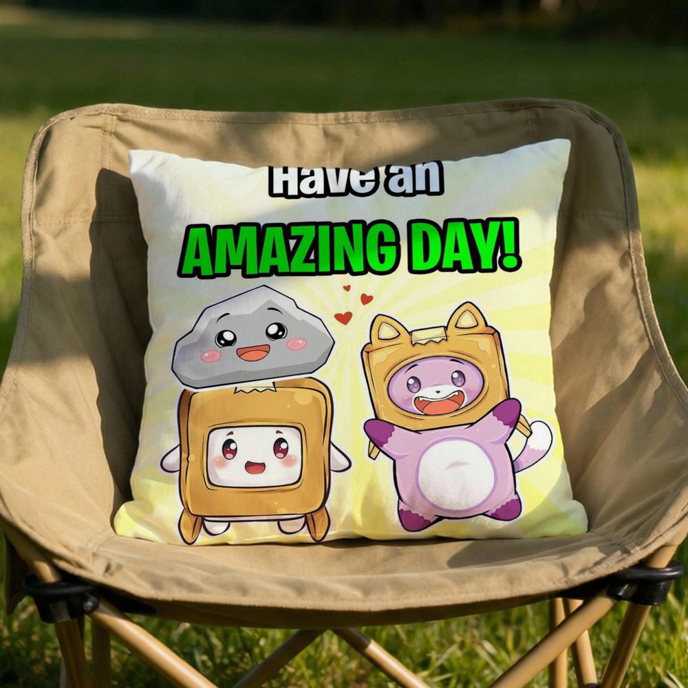 Cartoon LLankyboxes Cushion Cover Soft Reversible Durable Pillow Cover MultiScene Use for Home Car Daily Comfort