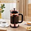 French Press Coffee Tea Maker Upgrade Heat Cold Resistant Thickened Glass with 4 Level Stainless Steel Filtration System Brew C