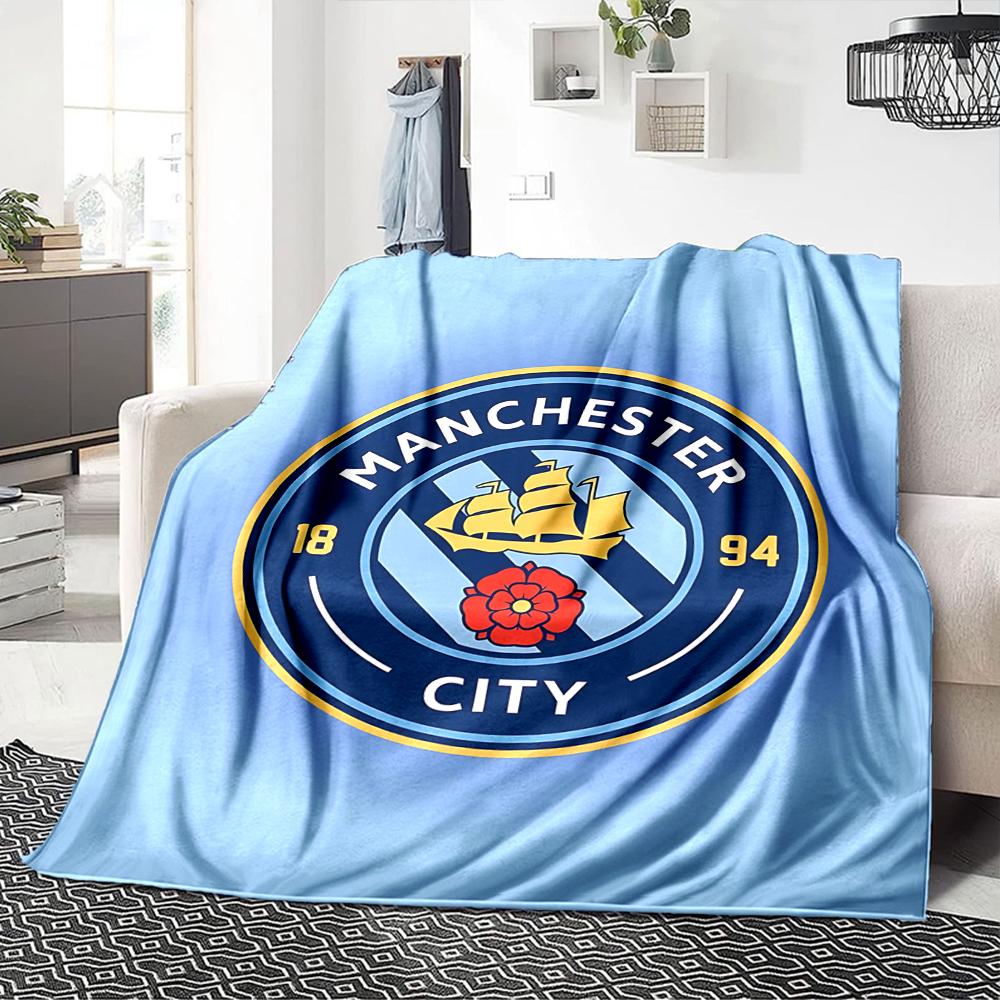 Manchester Crest Blankets Flannel Printed Breathable Warm Throw Blanket for Home Office Bedspreads 0708a4