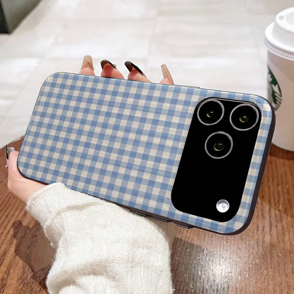 Простой шикарный решетчатый узор гофрированный узор для iPhone 17 16 15 14 13 12 11 16 Pro Max Plus Pro Нескользящий чехол для телефона
